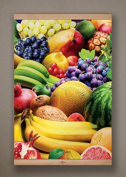 Full Frame Kanvas Poster - Renkli Meyveler - KAYIN (FFK-YI01)