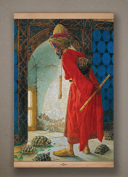 Full Frame Kanvas Poster - Kaplumbağa Terbiyecisi - KAYIN (FFK-TS01)