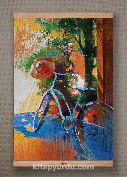 Full Frame Kanvas Poster - Mavi Bisiklet - Fransa - KAYIN (FFK-SK01)