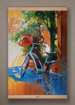 Full Frame Kanvas Poster - Mavi Bisiklet - Fransa - KAYIN (FFK-SK01)