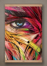 Full Frame Kanvas Poster - Renkli Yüz - KAYIN (FFK-KJ01)