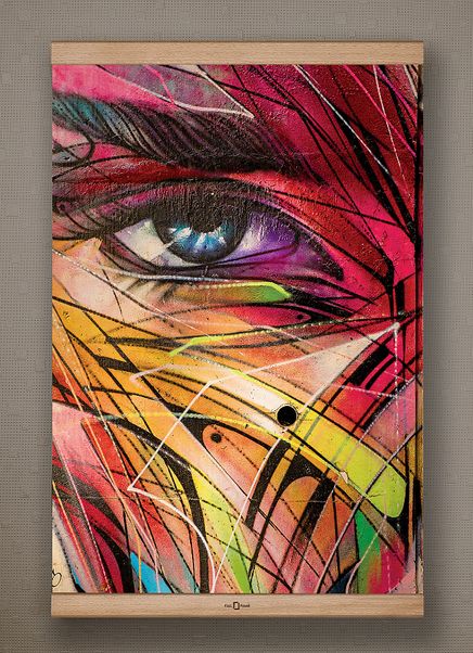 Full Frame Kanvas Poster - Renkli Yüz - KAYIN (FFK-KJ01)