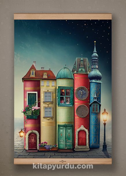 Full Frame Kanvas Poster - Fantastik Kitap Evler - KAYIN (FFK-KT01)