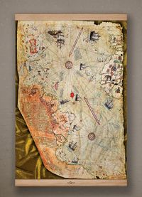 Full Frame Kanvas Poster - Piri Reis Haritası - KAYIN (FFK-HR01)