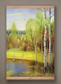 Full Frame Kanvas Poster - Göldeki Kavaklar - KAYIN (FFK-DG01)