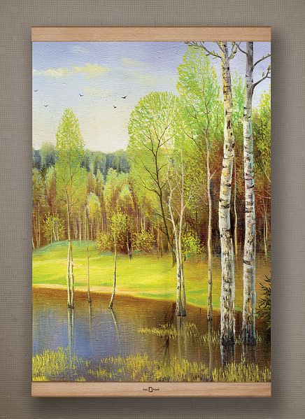 Full Frame Kanvas Poster - Göldeki Kavaklar - KAYIN (FFK-DG01)