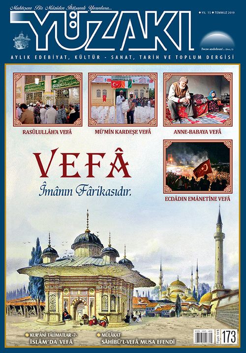 Yüzakı Aylık Edebiyat, Kültür, Sanat, Tarih ve Toplum Dergisi / Sayı: 173 2019