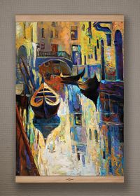 Full Frame Kanvas Poster - Venedik Kanalı - KAYIN (FFK-UK05)