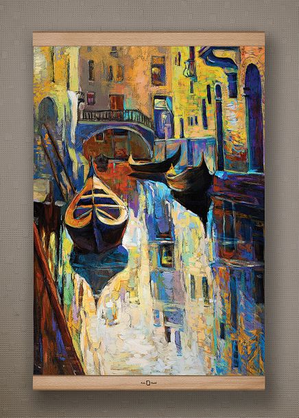 Full Frame Kanvas Poster - Venedik Kanalı - KAYIN (FFK-UK05)