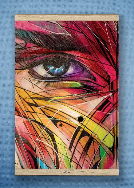 Full Frame Kanvas Poster - Renkli Yüz - WHITE FRAKE (FFW-KJ04)