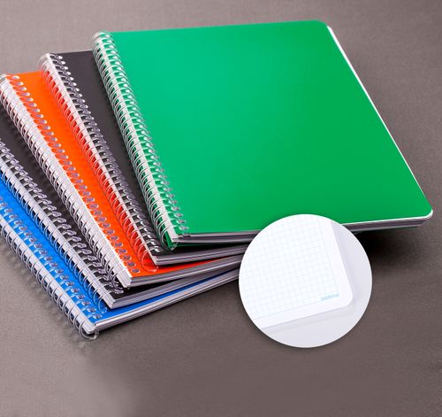 Bookinzi Okul Defteri - 80gr 70 yaprak  A5 Spiralli Mavi Kareli Defter 5'li Set