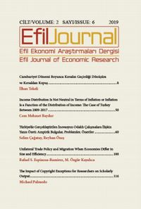 Efil Ekonomi Araştırmaları Dergisi Cilt: 2 Sayı:6