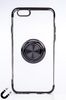 Telefon Kılıfı - Apple iPhone 6 ve 6S - Yüzüklü Şeffaf - Siyah 