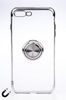 Telefon Kılıfı - Apple iPhone 7 Plus ve 8 Plus - Yüzüklü Şeffaf - Gümüş (TŞY-005)