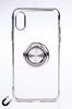 Telefon Kılıfı - Apple iPhone X ve XS - Yüzüklü Şeffaf - Gümüş (TŞY-007)
