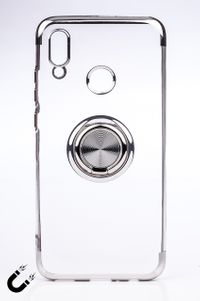 Telefon Kılıfı - Honor 10 Lite - Yüzüklü Şeffaf - Gümüş (TŞY-013)