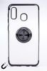 Telefon Kılıfı - Samsung Galaxy A20 ve A30 - Yüzüklü Şeffaf - Siyah (TŞY-016)
