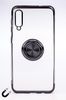 Telefon Kılıfı - Samsung Galaxy A50 - Yüzüklü Şeffaf - Siyah (TŞY-018)