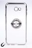 Telefon Kılıfı - Samsung Galaxy J4 Plus - Yüzüklü Şeffaf - Gümüş (TŞY-021)