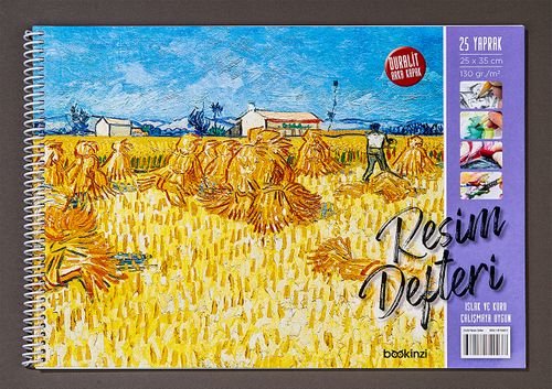 Bookinzi 130gr. 25 yaprak 25x35 Resim Defteri (Duralit Arka Kapaklı)