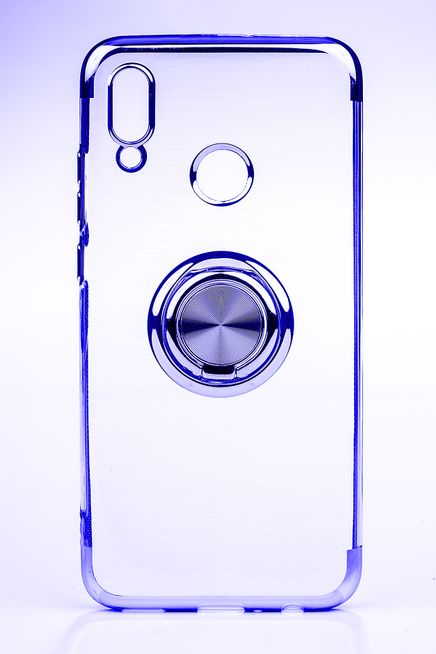 Telefon Kılıfı - Honor 10 Lite - Yüzüklü Şeffaf - Lacivert