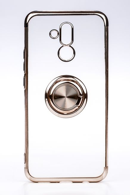 Telefon Kılıfı - Huawei Mate 20 Lite - Yüzüklü Şeffaf - Bronz
