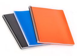 Bookinzi Okul Defteri - 70gr. 120 yaprak A4 Spiralli 3'lü Gri Set Defter (Çizgili, Çizgisiz, Kareli)