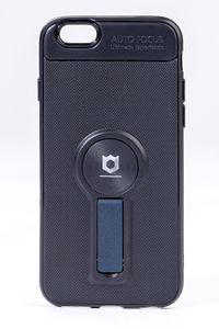 Telefon Kılıfı - Apple iPhone 6 - 6S  - Mat Siyah - Petrol Mavisi Ayaklı (TMS-004)