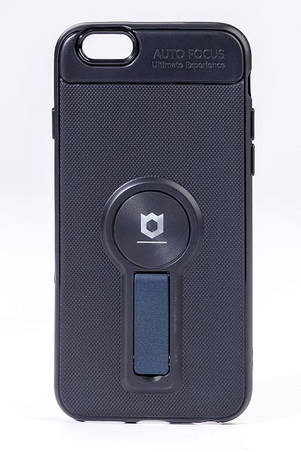 Telefon Kılıfı - Apple iPhone 6 - 6S  - Mat Siyah - Petrol Mavisi Ayaklı (TMS-004)