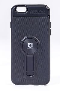 Telefon Kılıfı - Apple iPhone 6 - 6S  - Mat Siyah - Siyah Ayaklı (TMS-005)