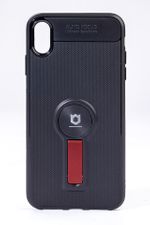 Telefon Kılıfı - Apple iPhone X   - Mat Siyah - Bordo Ayaklı (TMS-016)
