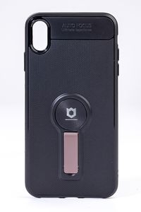 Telefon Kılıfı - Apple iPhone X   - Mat Siyah - Gül Kurusu Ayaklı (TMS-018)