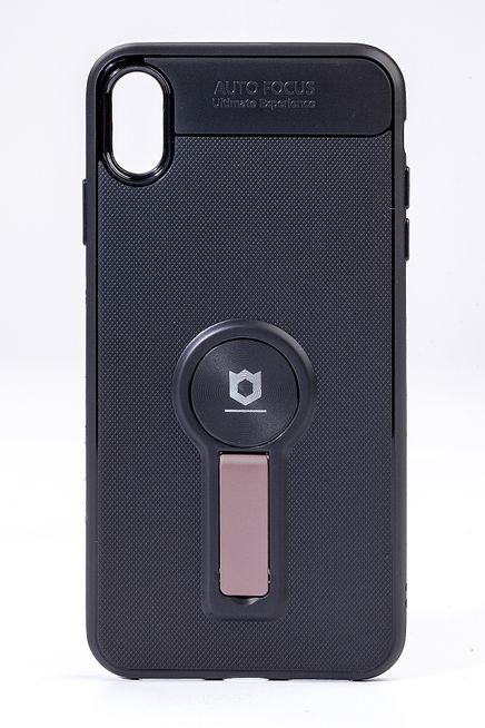 Telefon Kılıfı - Apple iPhone X   - Mat Siyah - Gül Kurusu Ayaklı (TMS-018)