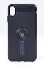 Telefon Kılıfı - Apple iPhone X   - Mat Siyah - Petrol Mavisi Ayaklı (TMS-019)