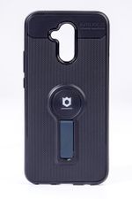 Telefon Kılıfı - Huawei Mate 20 Lite  - Mat Siyah - Petrol Mavisi Ayaklı (TMS-029)