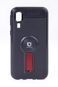 Telefon Kılıfı - Samsung Galaxy A2 Core  - Mat Siyah - Bordo Ayaklı (TMS-041)