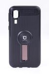 Telefon Kılıfı - Samsung Galaxy A2 Core - Mat Siyah - Gül Kurusu Ayaklı (TMS-043)