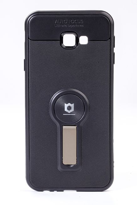 Telefon Kılıfı - Samsung Galaxy J4 Plus  - Mat Siyah - Gül Kurusu Ayaklı (TMS-068)