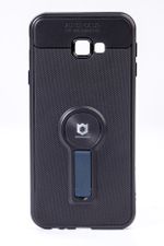 Telefon Kılıfı - Samsung Galaxy J4 Plus - Mat Siyah - Petrol Mavisi Ayaklı (TMS-069)