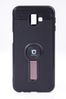 Telefon Kılıfı - Samsung Galaxy J6 Plus - Mat Siyah - Gül Kurusu Ayaklı (TMS-073)