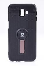 Telefon Kılıfı - Samsung Galaxy J6 Plus - Mat Siyah - Gül Kurusu Ayaklı (TMS-073)