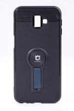 Telefon Kılıfı - Samsung Galaxy J6 Plus - Mat Siyah - Petrol Mavisi Ayaklı (TMS-074)