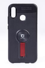 Telefon Kılıfı - Huawei P20 Lite   - Mat Siyah - Bordo Ayaklı (TMS-036)