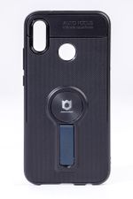 Telefon Kılıfı - Huawei P20 Lite - Mat Siyah - Petrol Mavisi Ayaklı (TMS-039)