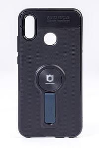 Telefon Kılıfı - Huawei P20 Lite - Mat Siyah - Petrol Mavisi Ayaklı (TMS-039)