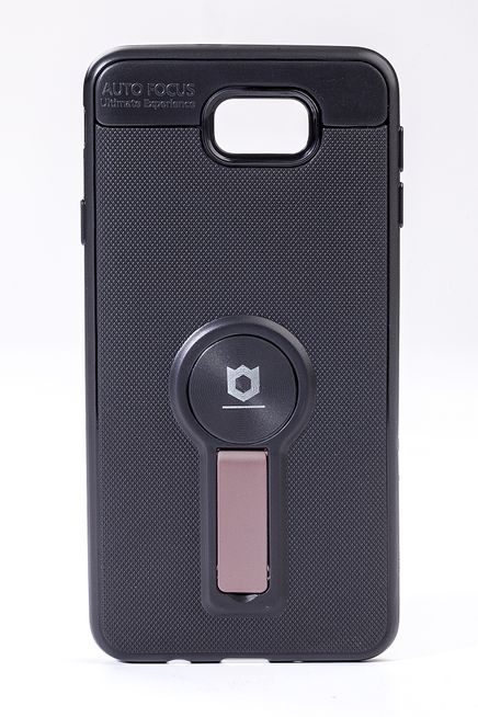 Telefon Kılıfı - Samsung Galaxy J7 Prime - Mat Siyah - Gül Kurusu Ayaklı (TMS-078)