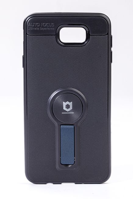 Telefon Kılıfı - Samsung Galaxy J7 Prime  - Mat Siyah - Petrol Mavisi Ayaklı (TMS-079)