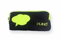 Çift Bölmeli Neon Kalem Çantası Siyah-Sarı (Klc010)