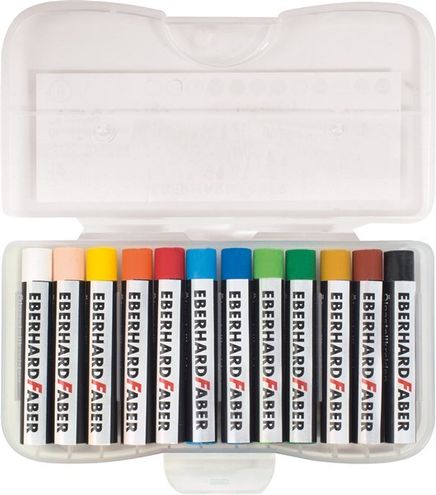 Eberhard-Faber Yağlı Pastel 12 Renk Plastik Kutu