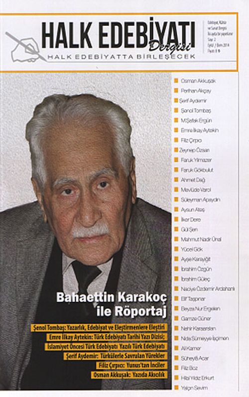 Halk Edebiyatı Dergisi Sayı:2 Eylül-Ekim 2014